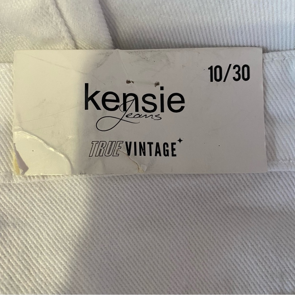 Kensie Crop Jeans Women’s 10 True Vintage High Rise White Pleated 100% Cotton - Picture 11 of 12
